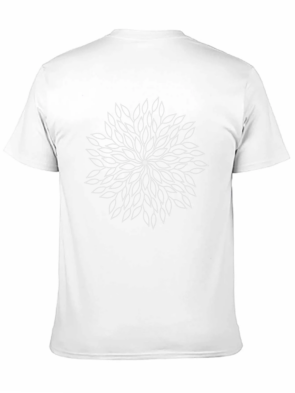 Black T-Shirt with White Leaf Mandala Design product image 10