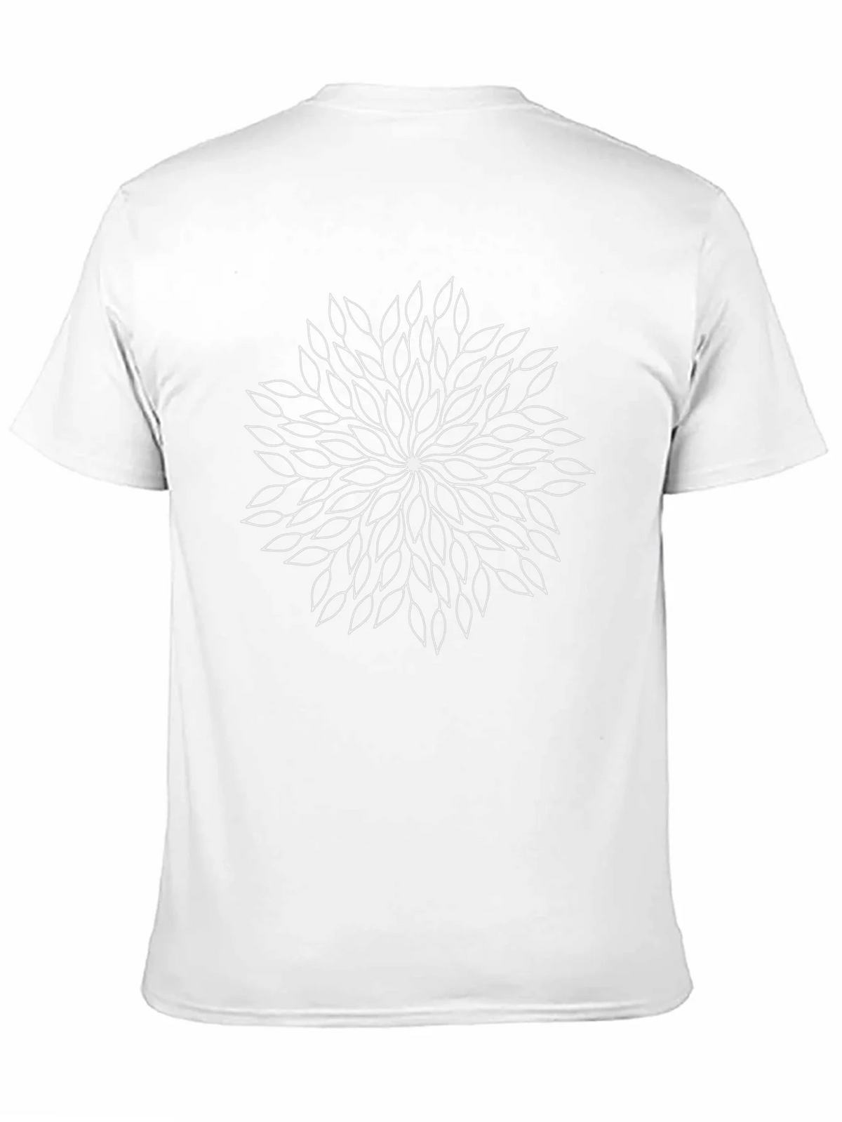 Black T-Shirt with White Leaf Mandala Design product image 10