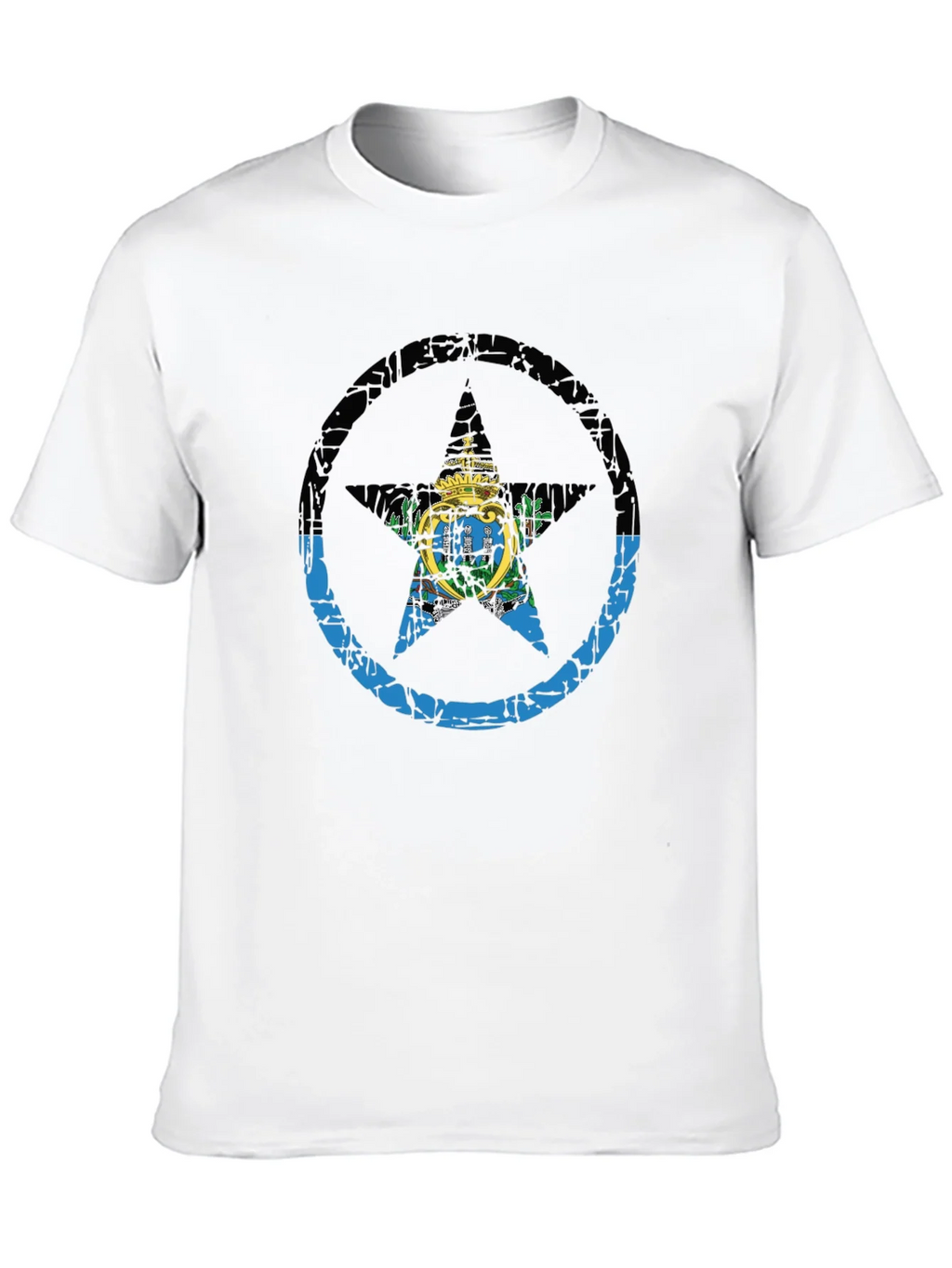 San Marino Flag Star T-Shirt - Distressed Graphic Tee product image 9