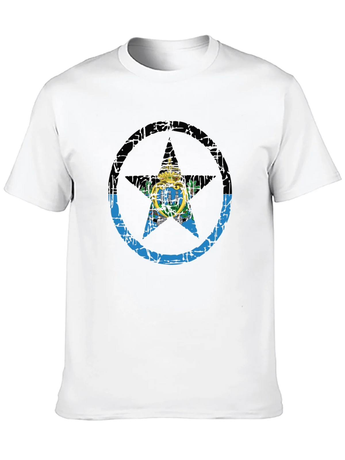 San Marino Flag Star T-Shirt - Distressed Graphic Tee product image 9
