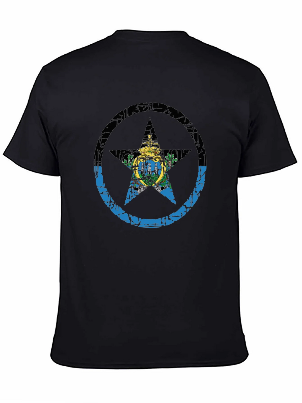 San Marino Flag Star T-Shirt - Distressed Graphic Tee product image 4