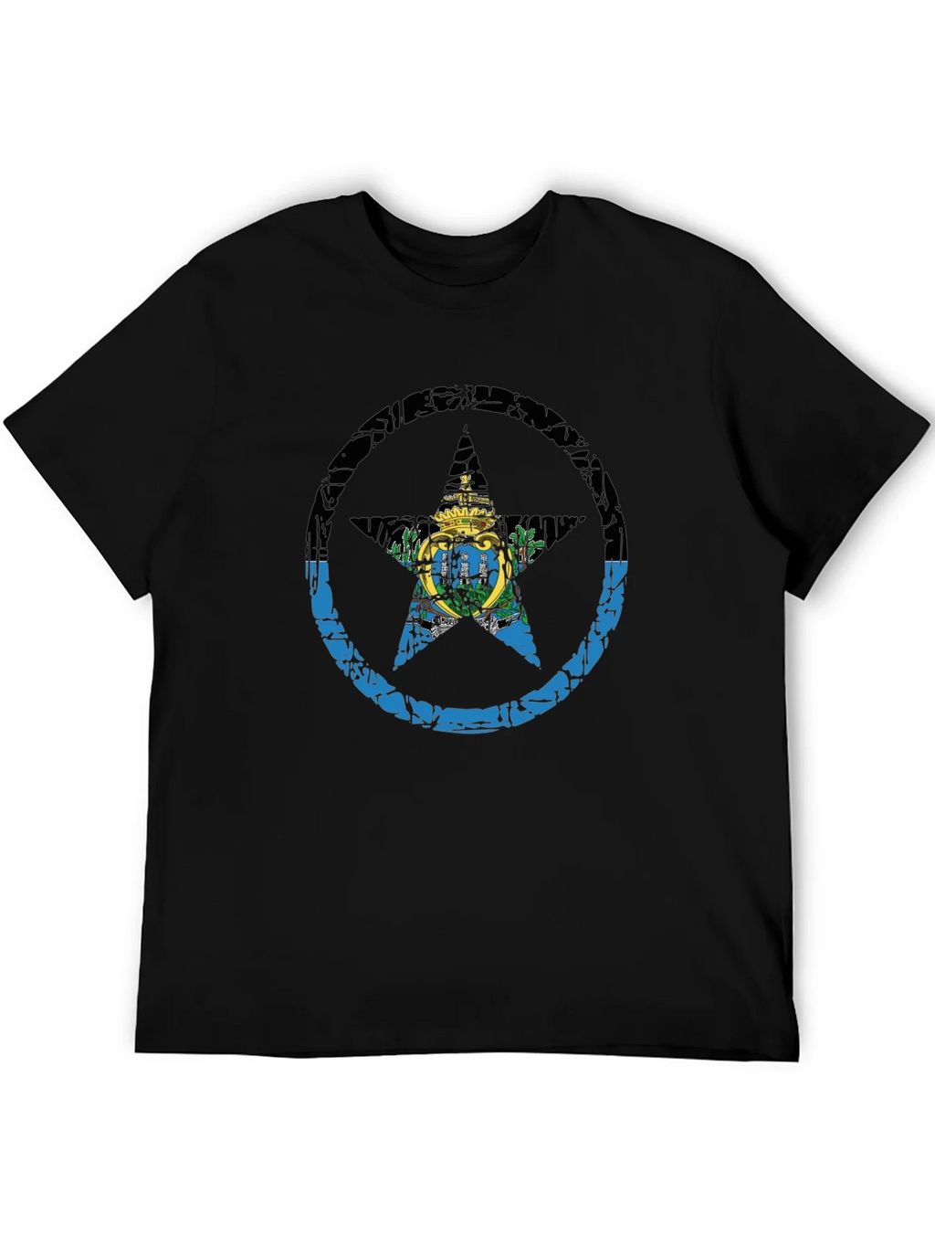San Marino Flag Star T-Shirt - Distressed Graphic Tee product image 5