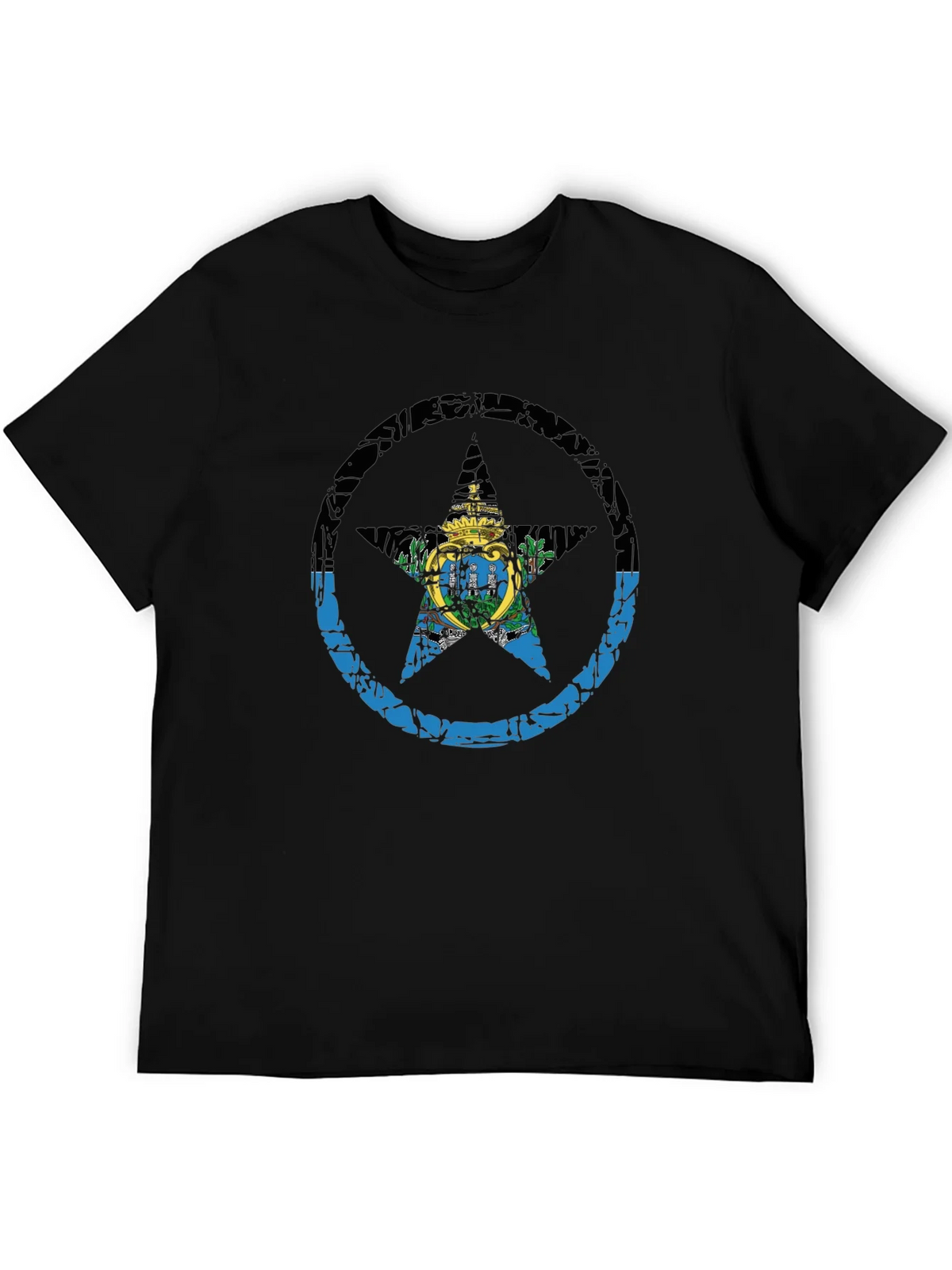 San Marino Flag Star T-Shirt - Distressed Graphic Tee product image 5