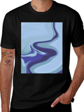 Abstract Marble Swirl Graphic Tee - Soft Black Cotton product image 1