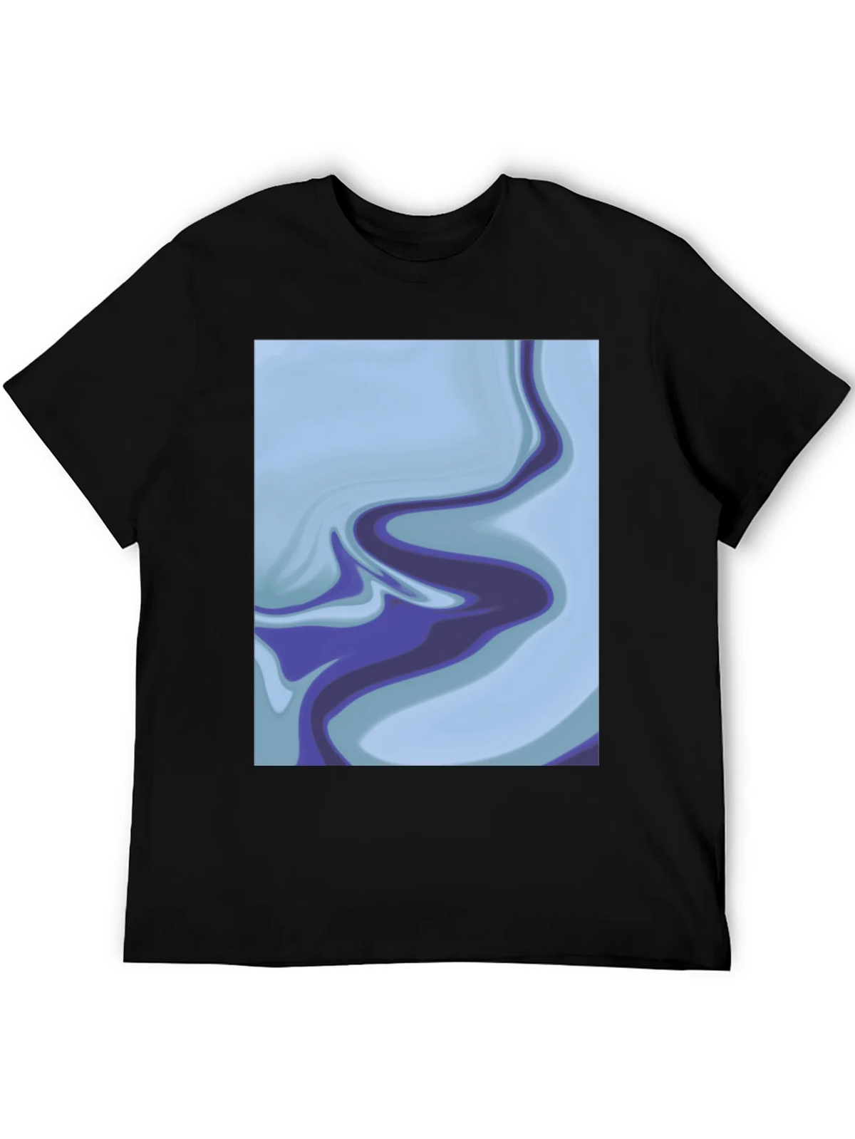 Abstract Marble Swirl Graphic Tee - Soft Black Cotton product image 5