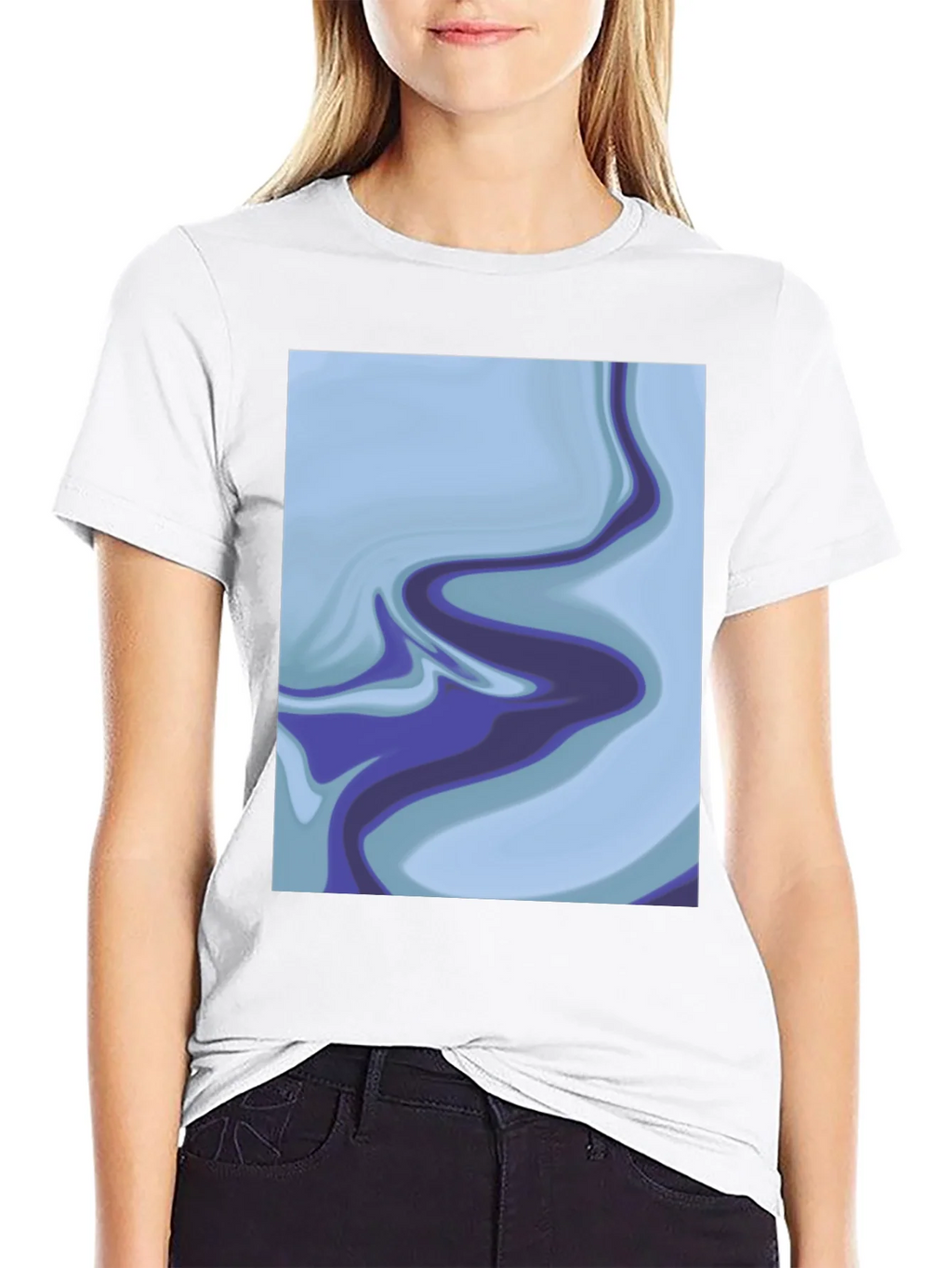 Abstract Marble Swirl Graphic Tee - Soft Black Cotton product image 8