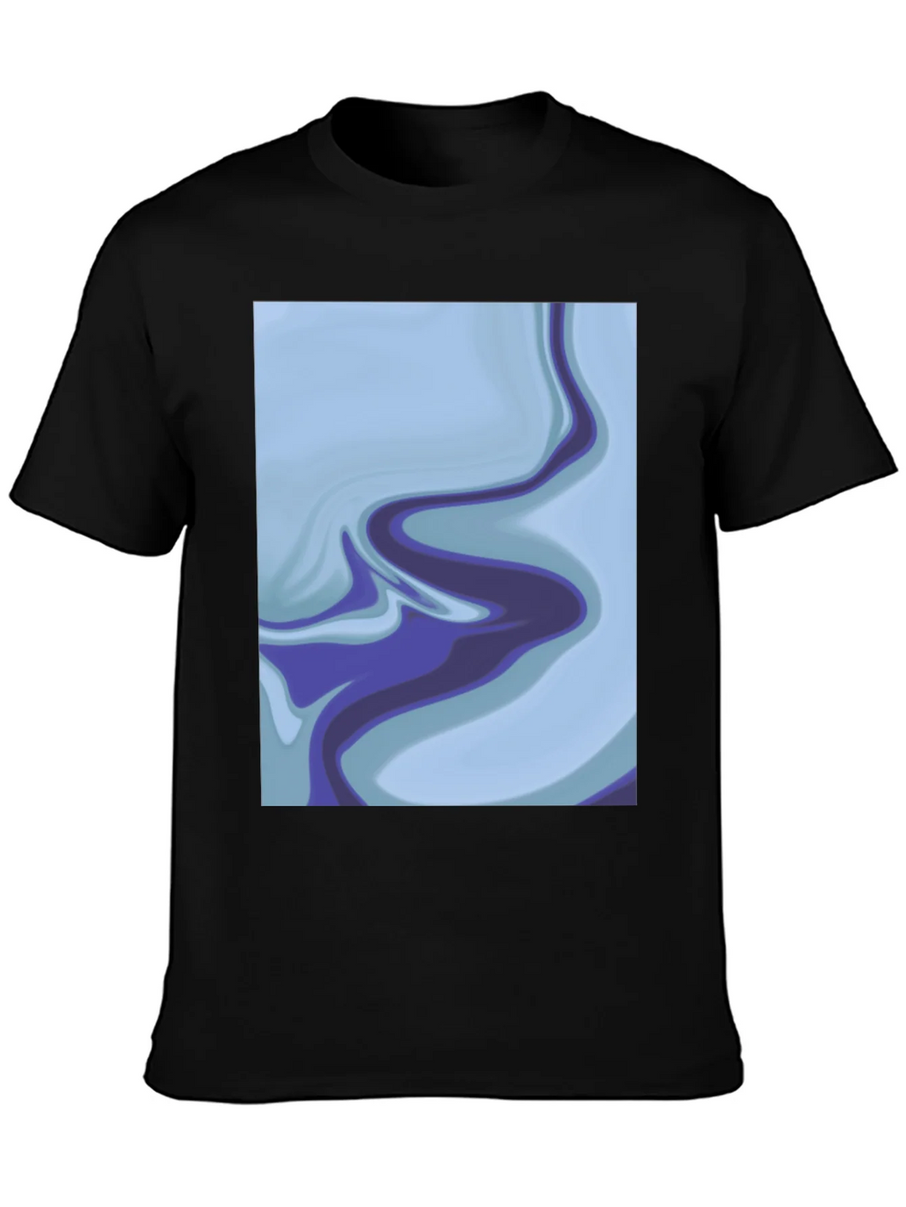 Abstract Marble Swirl Graphic Tee - Soft Black Cotton product image 3