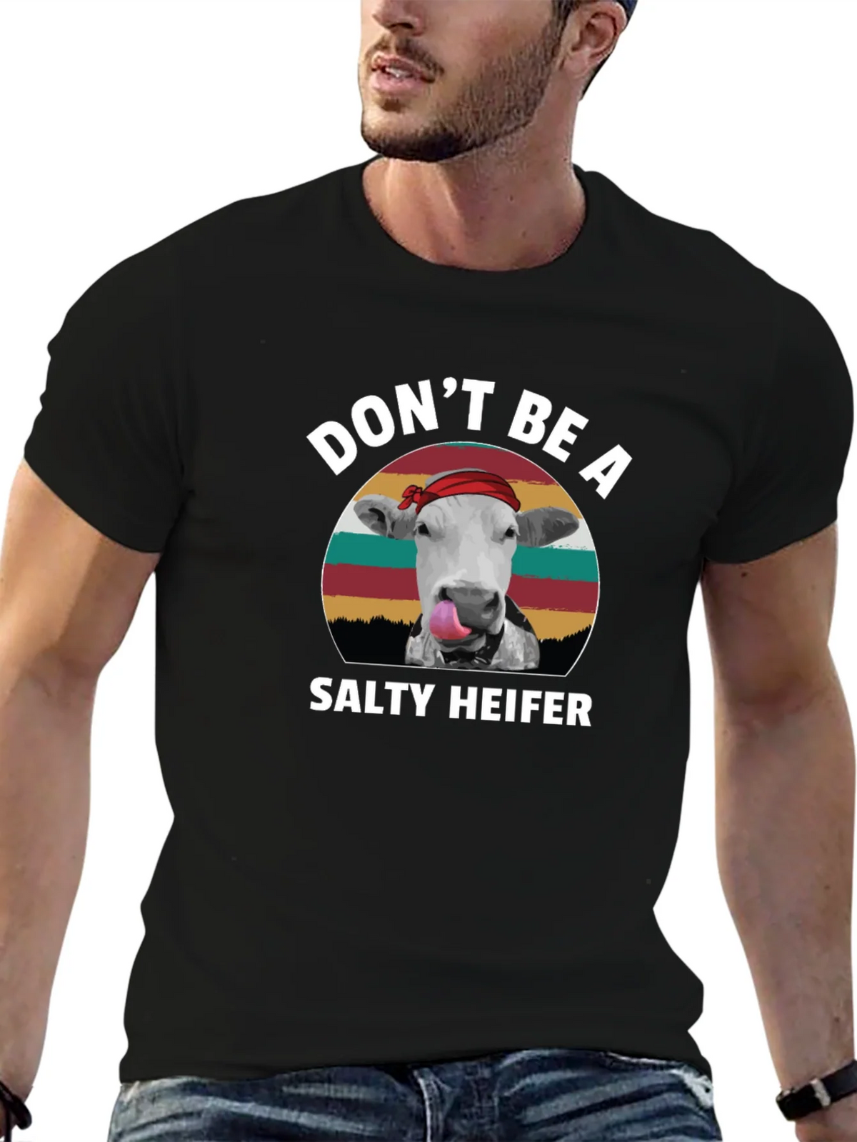 Dont Be A Salty Heifer Black T-Shirt product image 6