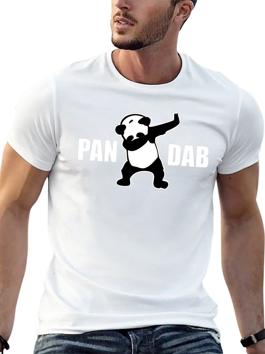 Panda Dab Graphic T-Shirt - Black Crew Neck Tee product image 12