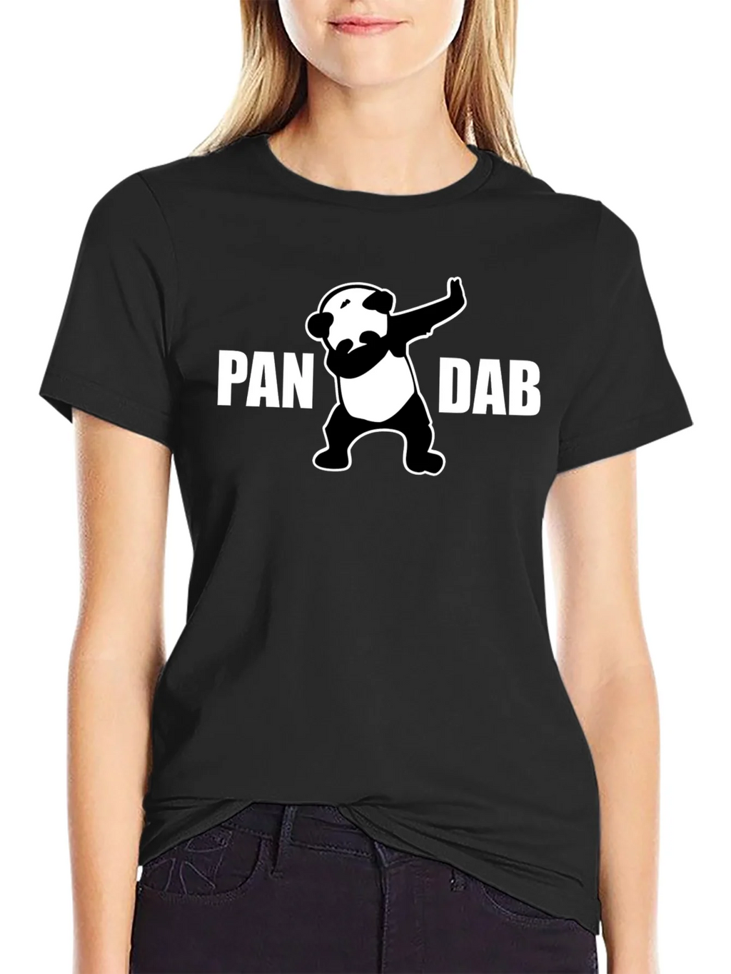 Panda Dab Graphic T-Shirt - Black Crew Neck Tee product image 2