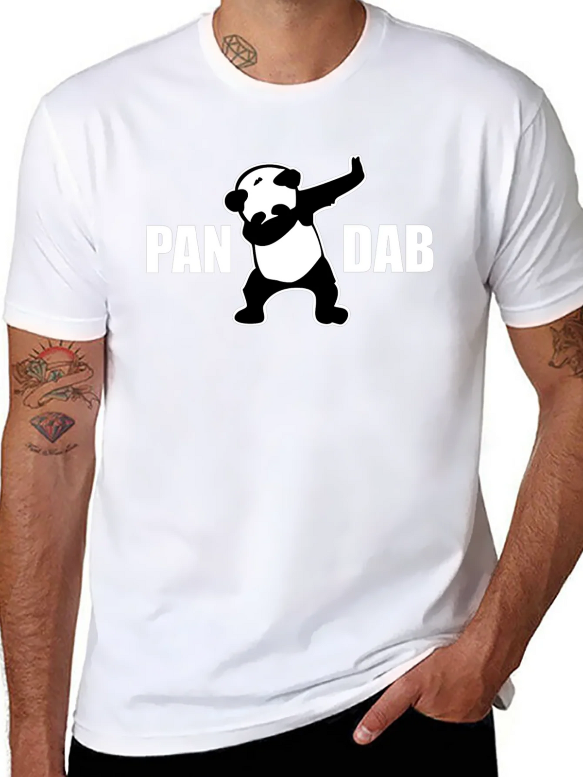 Panda Dab Graphic T-Shirt - Black Crew Neck Tee product image 7
