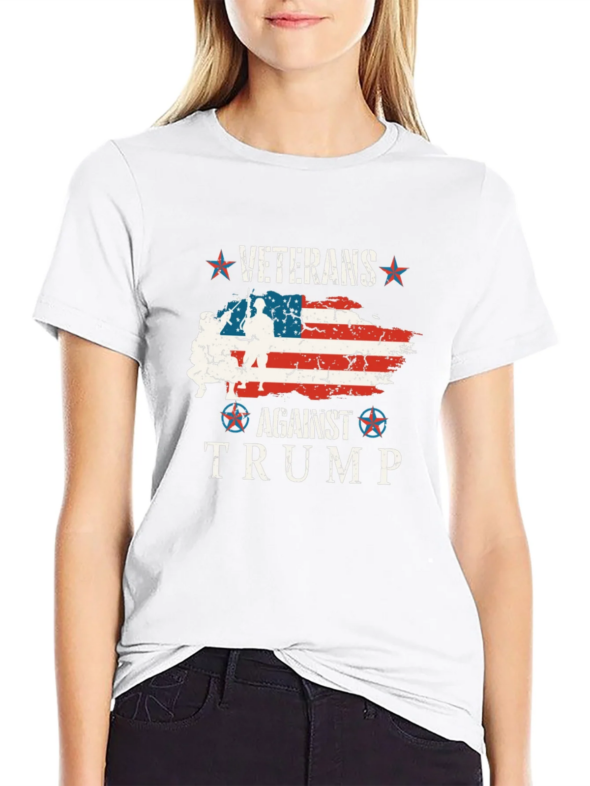 Veterans Against Trump Graphic Tee product image 7