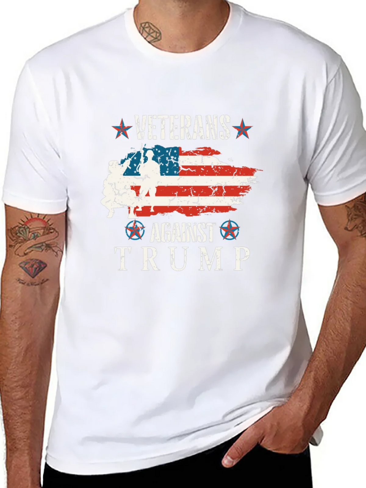 Veterans Against Trump Graphic Tee product image 6