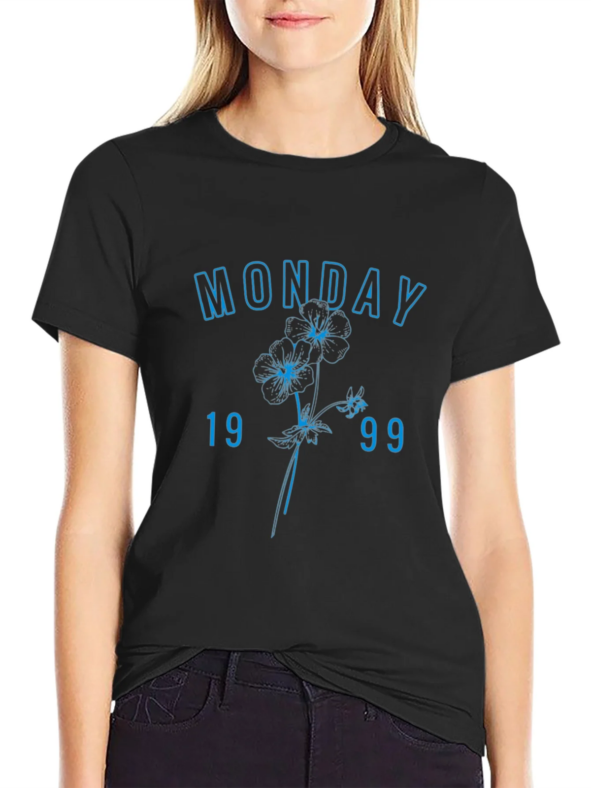 Monday 1999 Floral Graphic Tee - Casual Streetwear product image 2