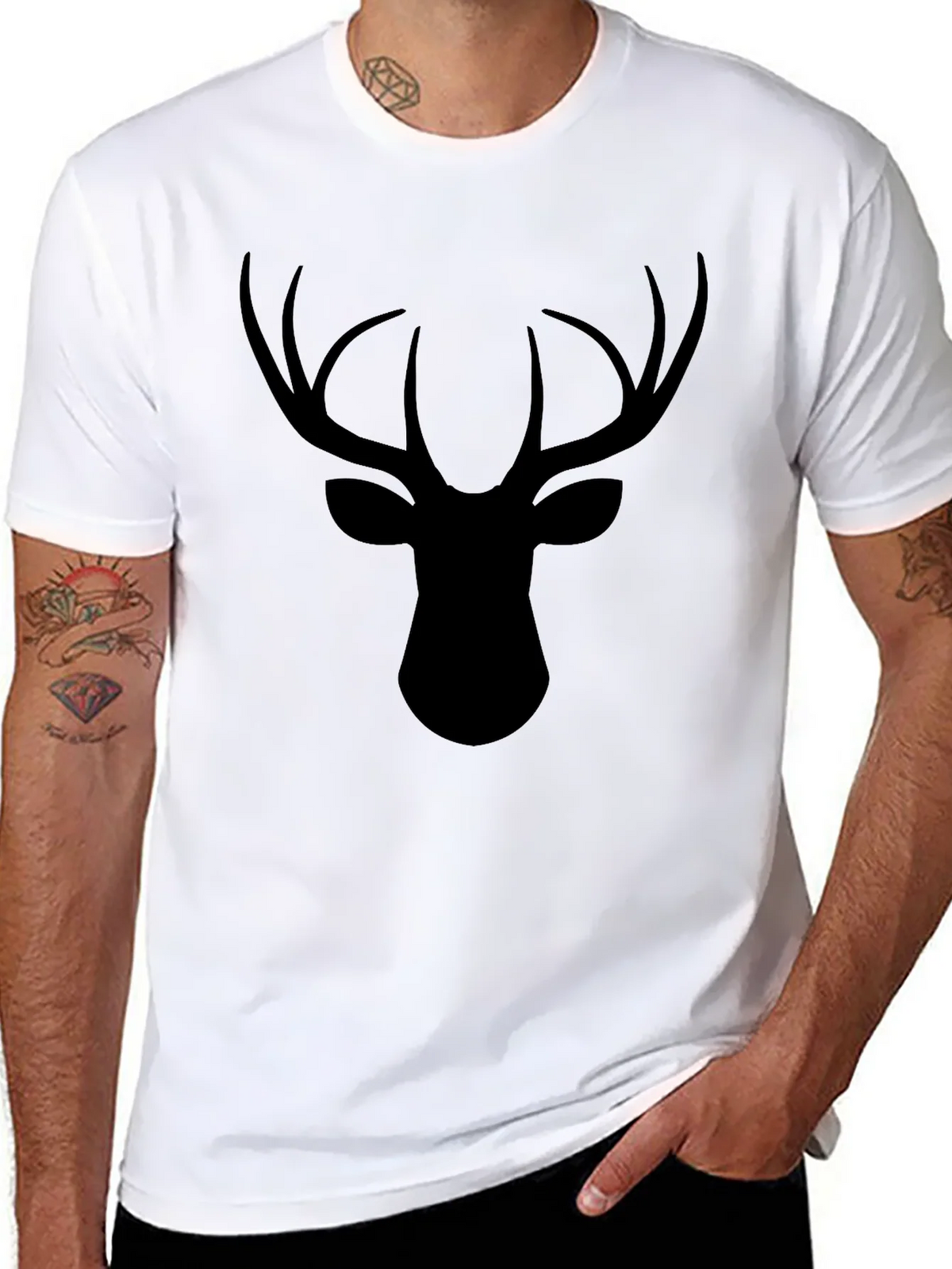Black Deer Head Graphic Tee product image 7
