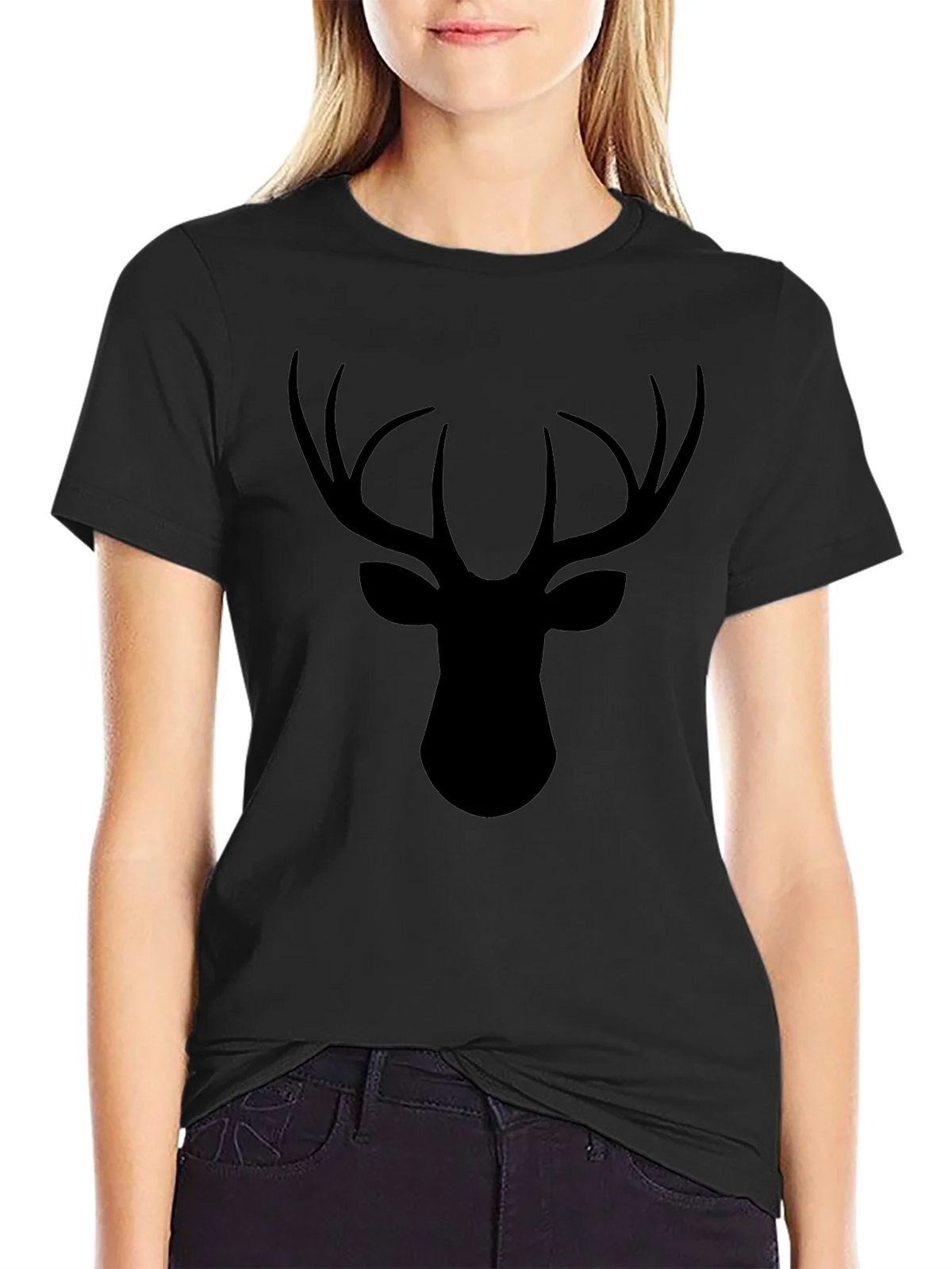 Black Deer Head Graphic Tee product image 2