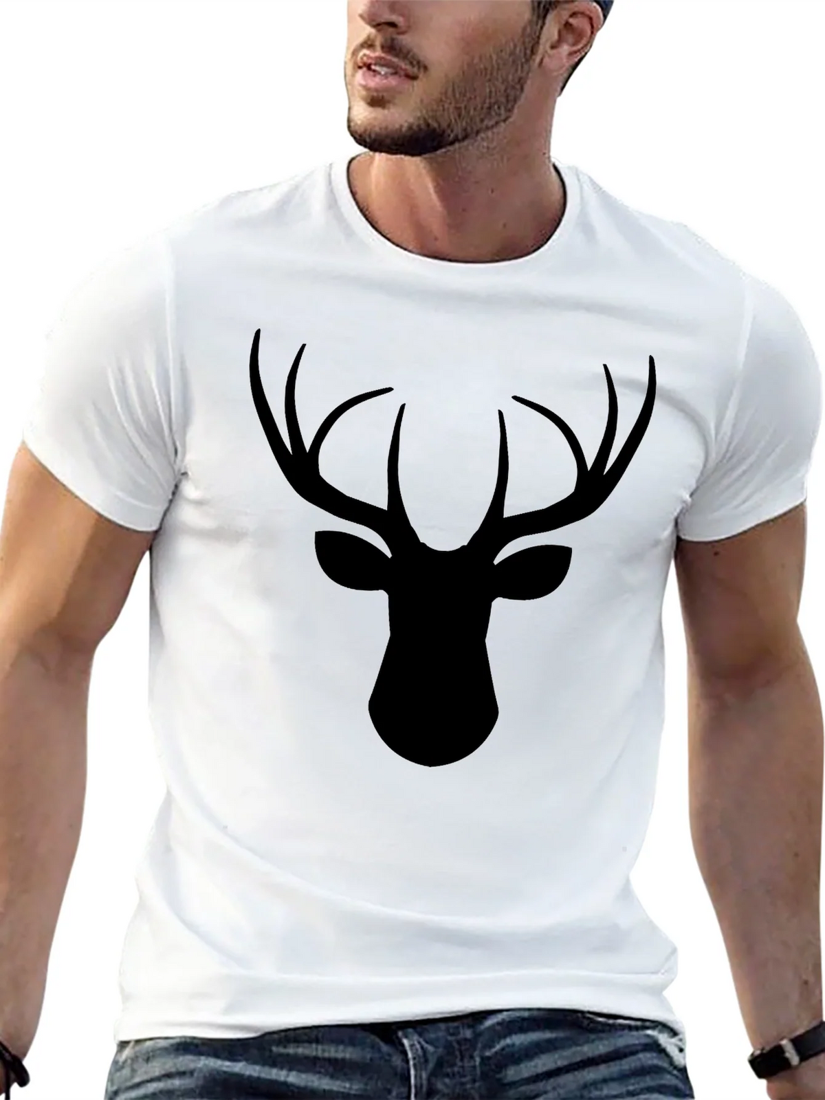 Black Deer Head Graphic Tee product image 12