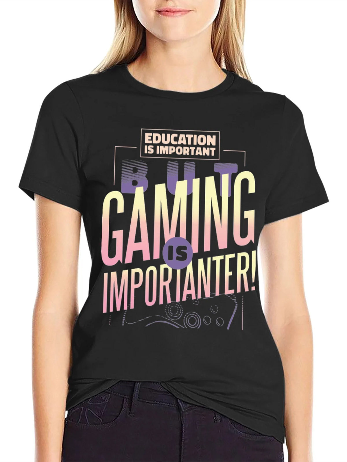 Gaming is Importanter T-Shirt - Gamer Gift product image 2