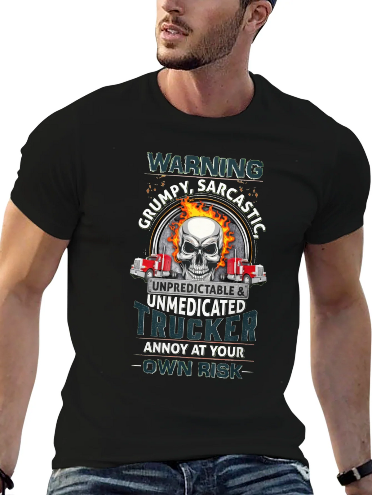 Grumpy Sarcastic Trucker T-Shirt product image 6