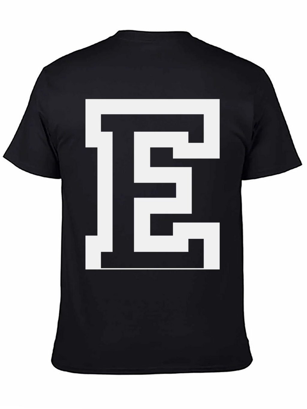 Bold Letter E Graphic Tee - Stylish Black Cotton T-Shirt product image 4