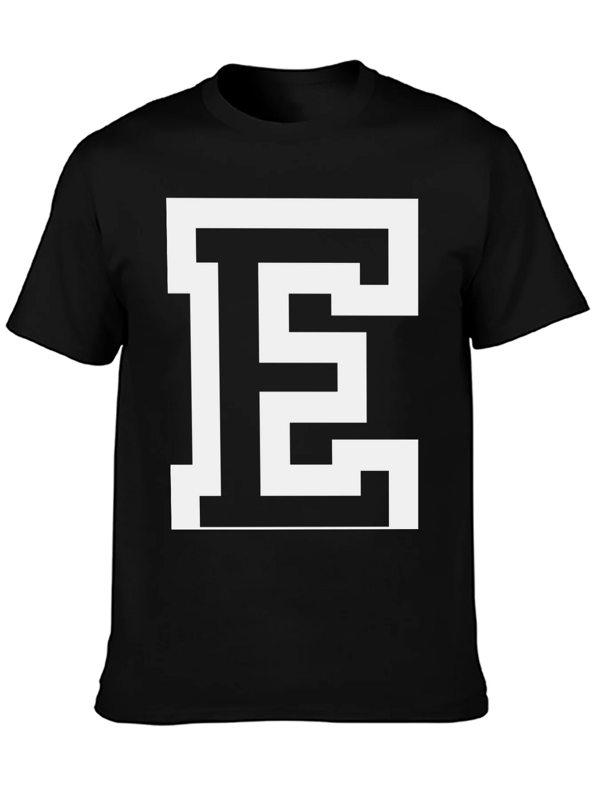 Bold Letter E Graphic Tee - Stylish Black Cotton T-Shirt product image 3