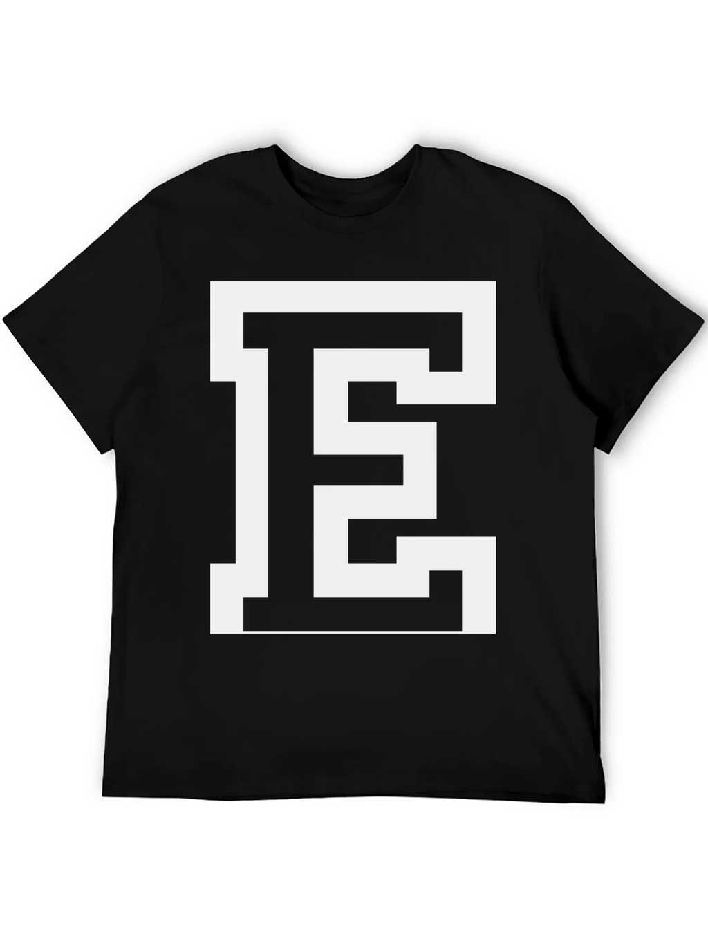 Bold Letter E Graphic Tee - Stylish Black Cotton T-Shirt product image 5
