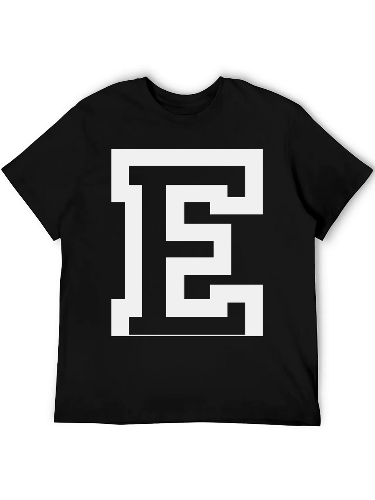 Bold Letter E Graphic Tee - Stylish Black Cotton T-Shirt product image 5