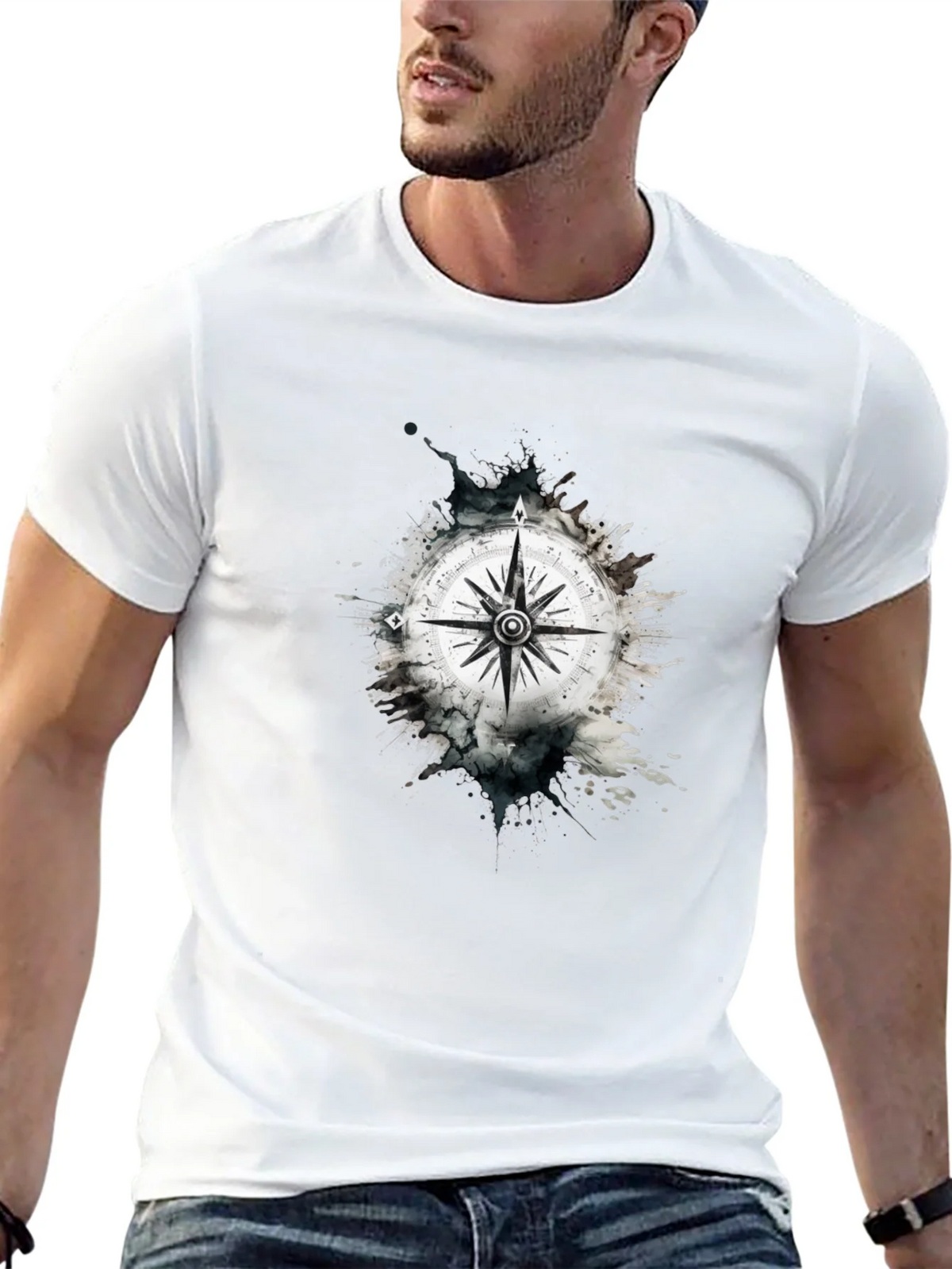 Compass Graphic Tee - Black Cotton Blend product image 9