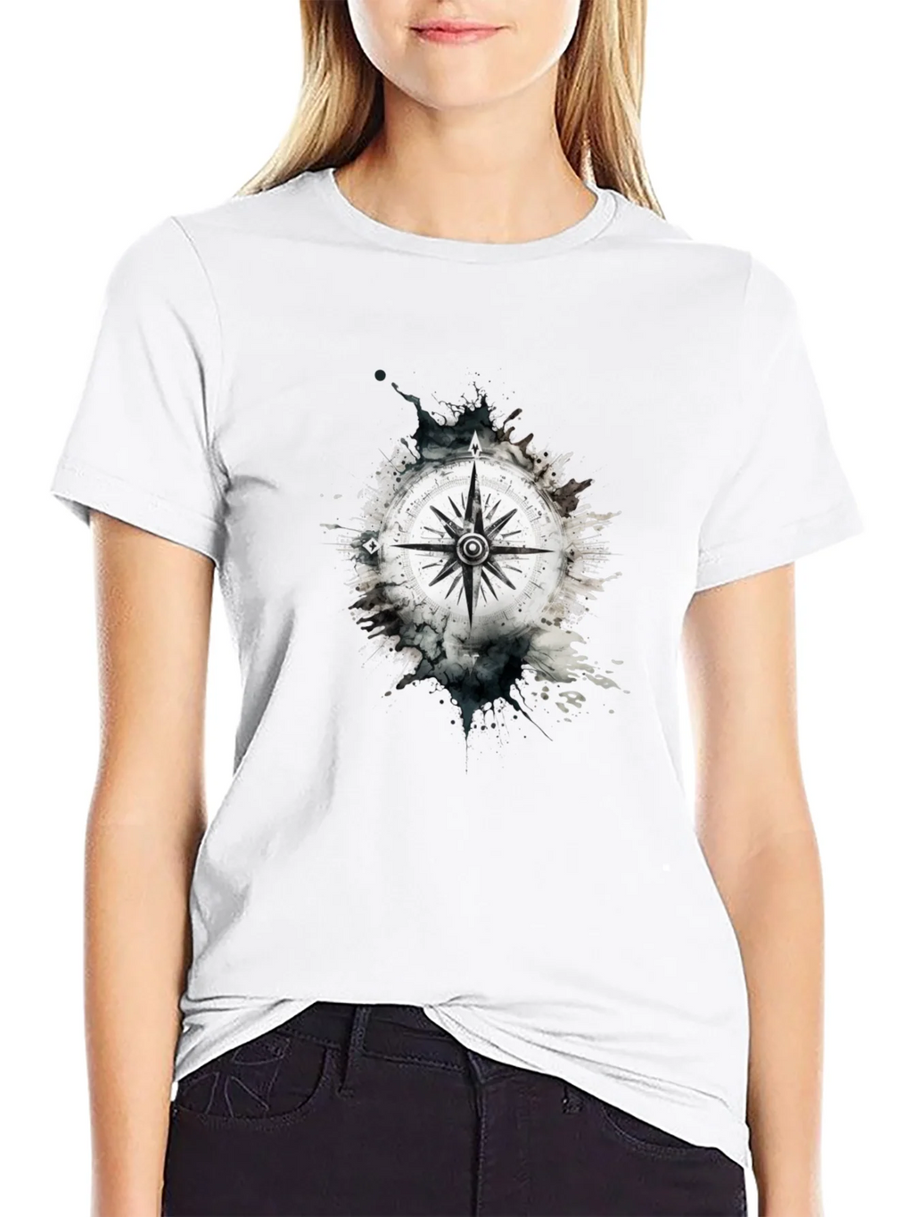 Compass Graphic Tee - Black Cotton Blend product image 5