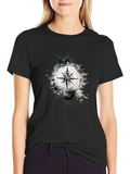 Compass Graphic Tee - Black Cotton Blend product image 1