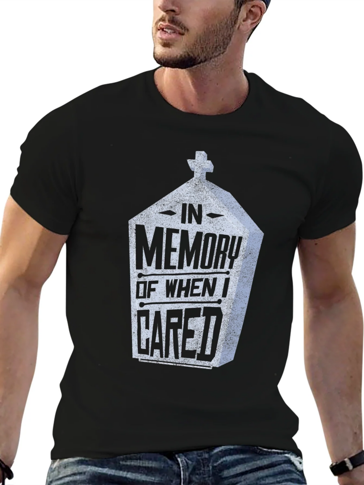 In Memory Of When I Cared Tee - Funny Graphic T-Shirt product image 5