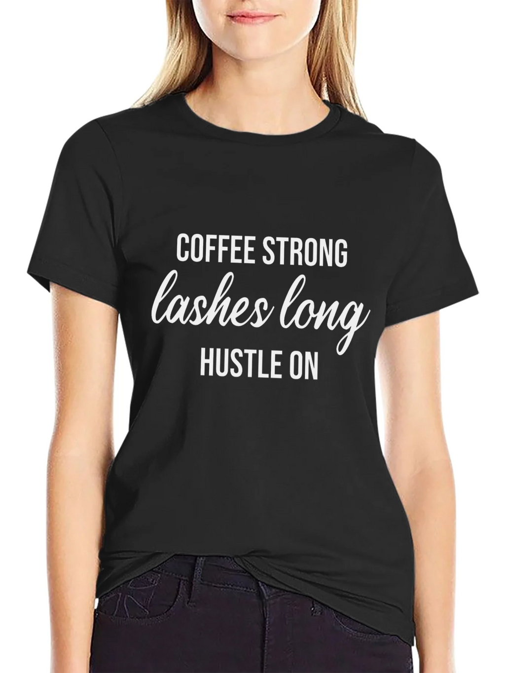 Coffee Strong Lashes Long T-Shirt product image 2