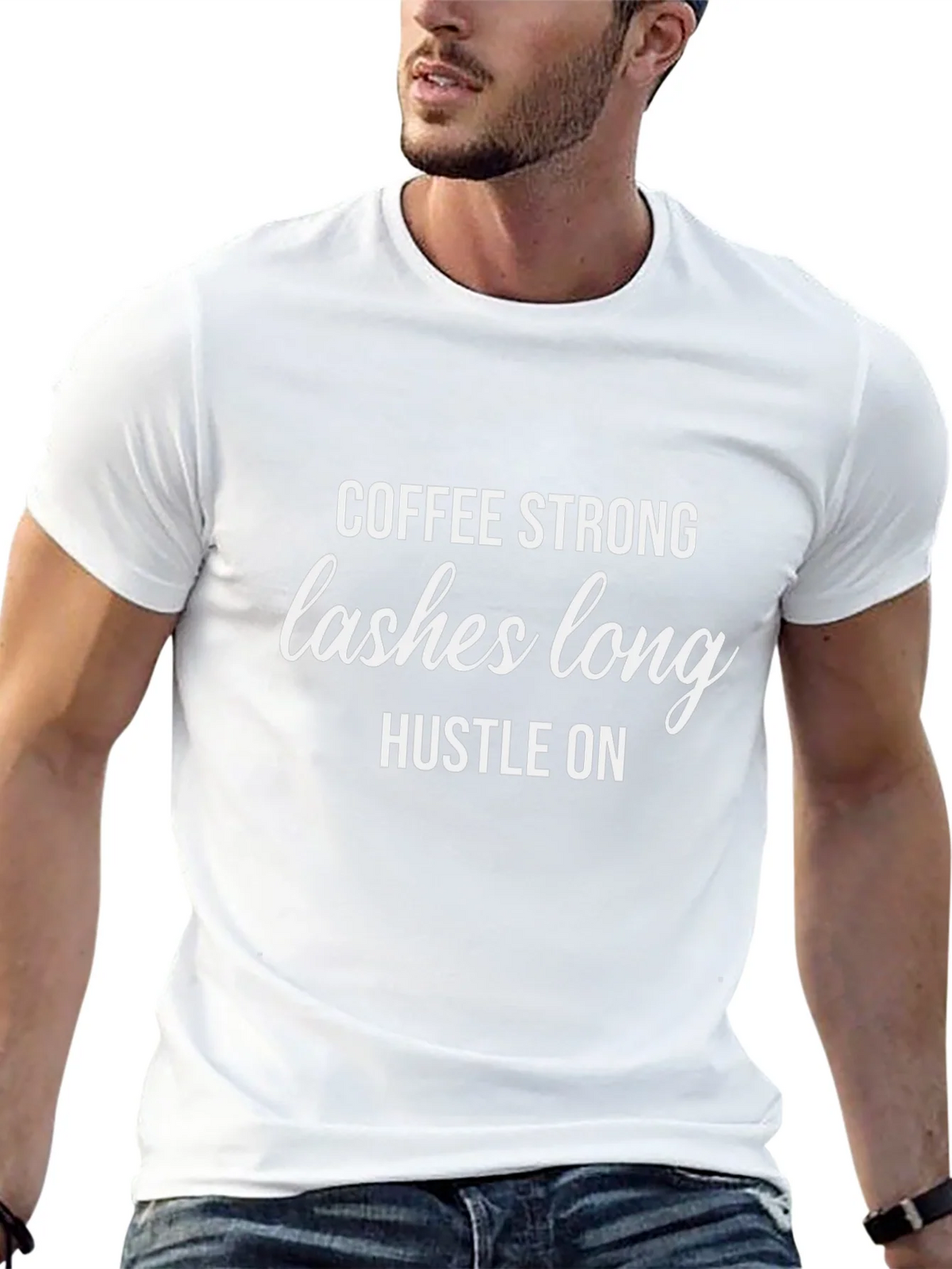 Coffee Strong Lashes Long T-Shirt product image 12