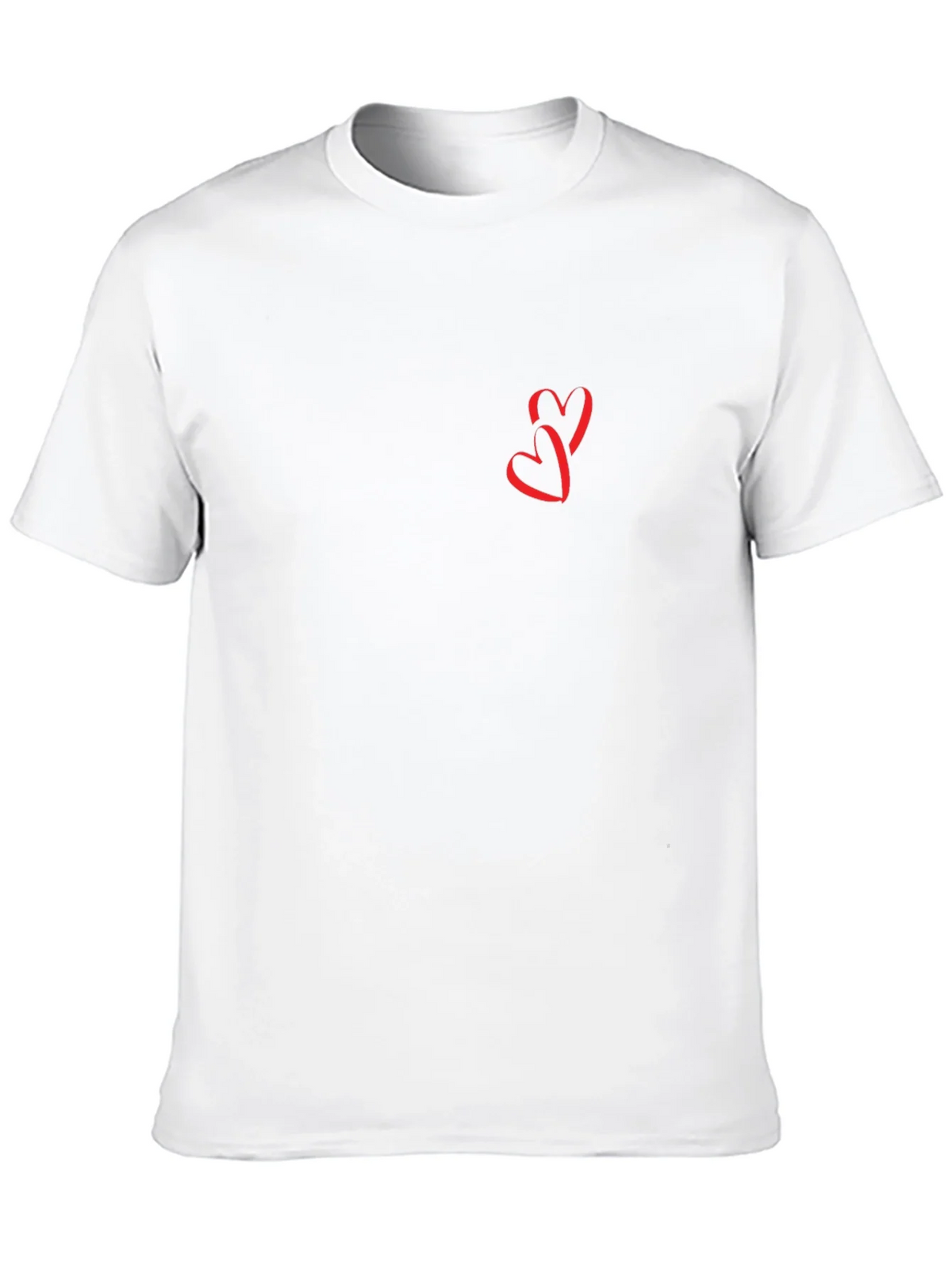 Mens Black T-Shirt with Red Heart Graphic product image 9