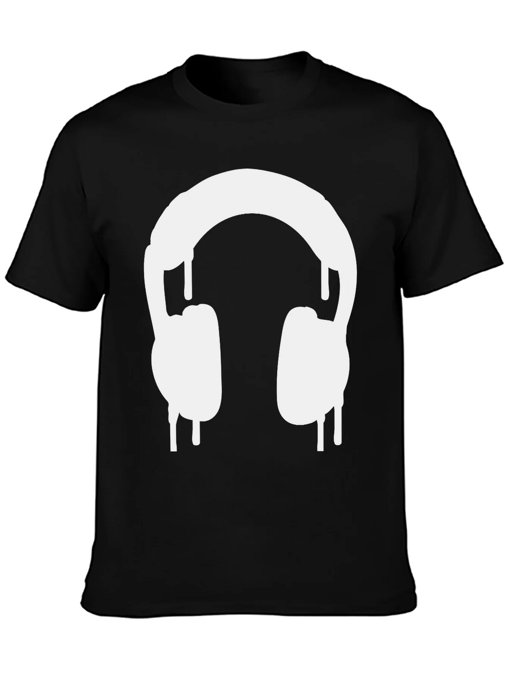 Cool Black Tee with Dripping Headphones Design product image 1