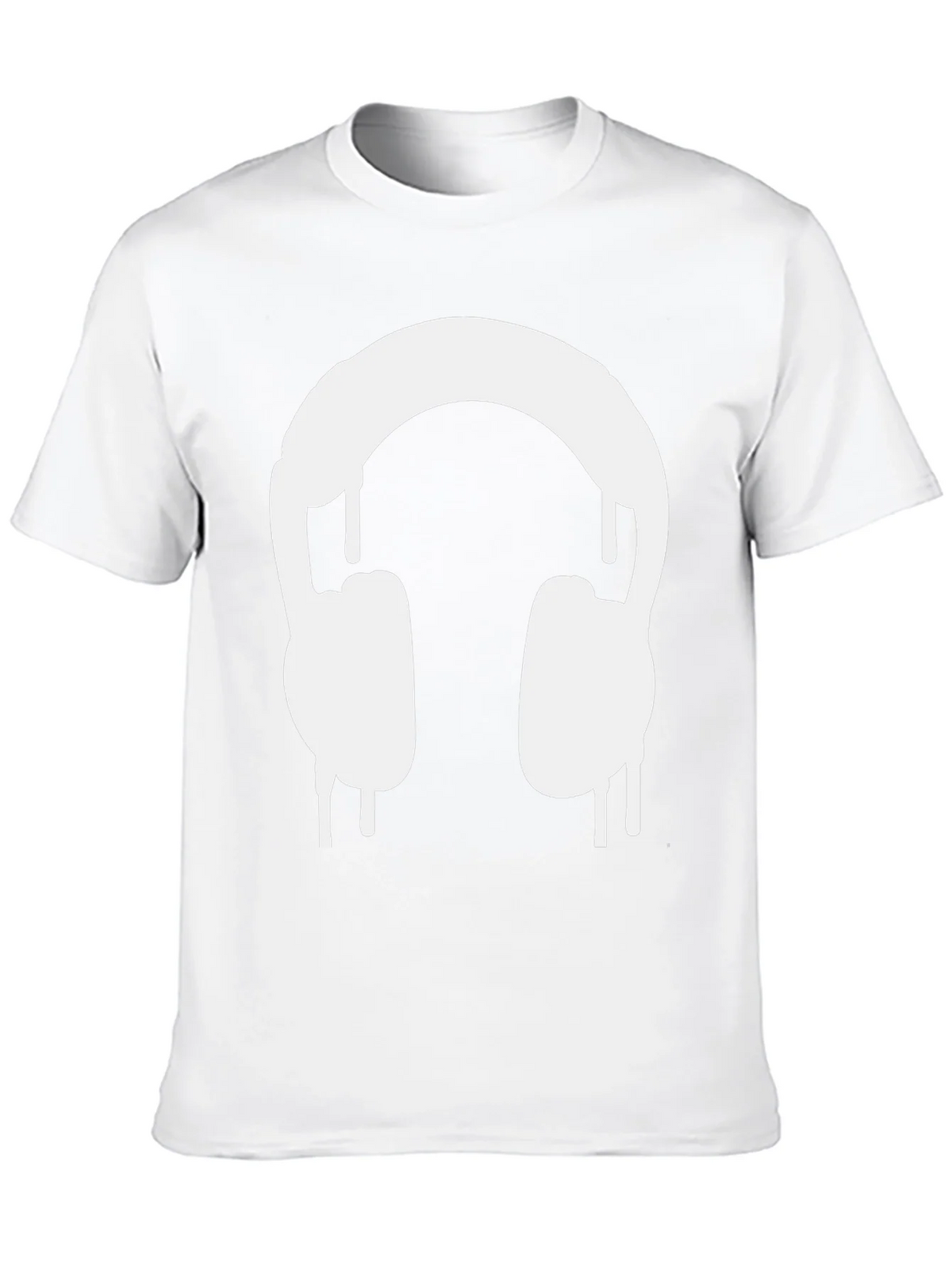 Cool Black Tee with Dripping Headphones Design product image 7