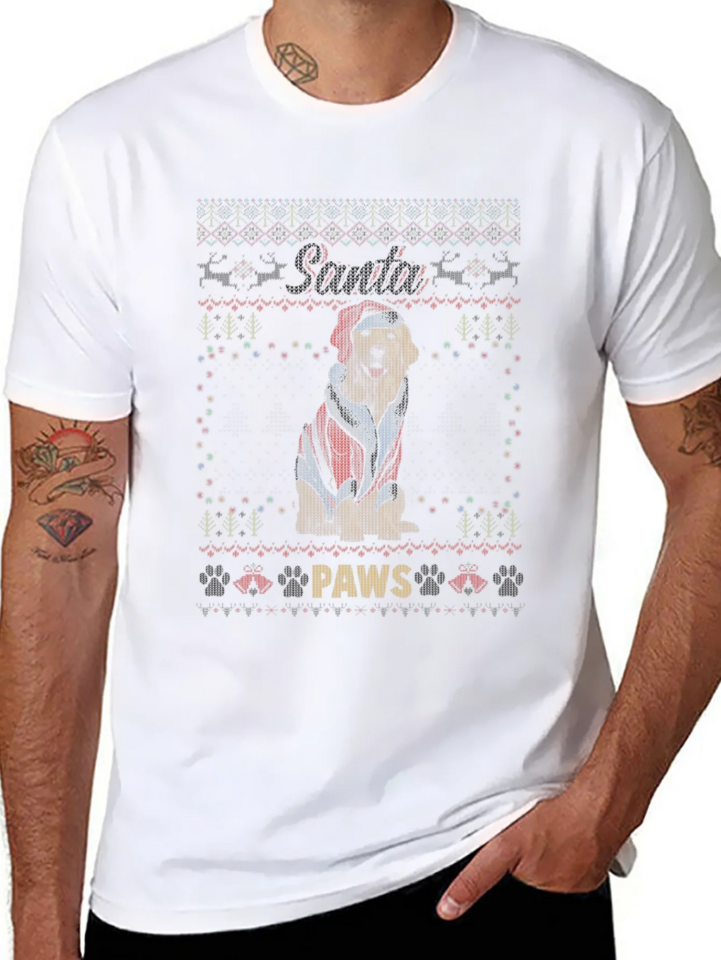 Santa Paws Dog Christmas T-Shirt product image 7