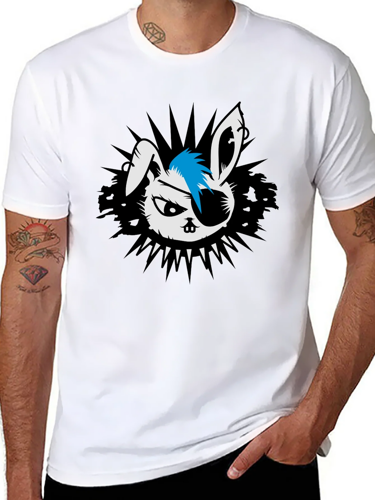 Punk Rock Rabbit Graphic T-Shirt product image 4