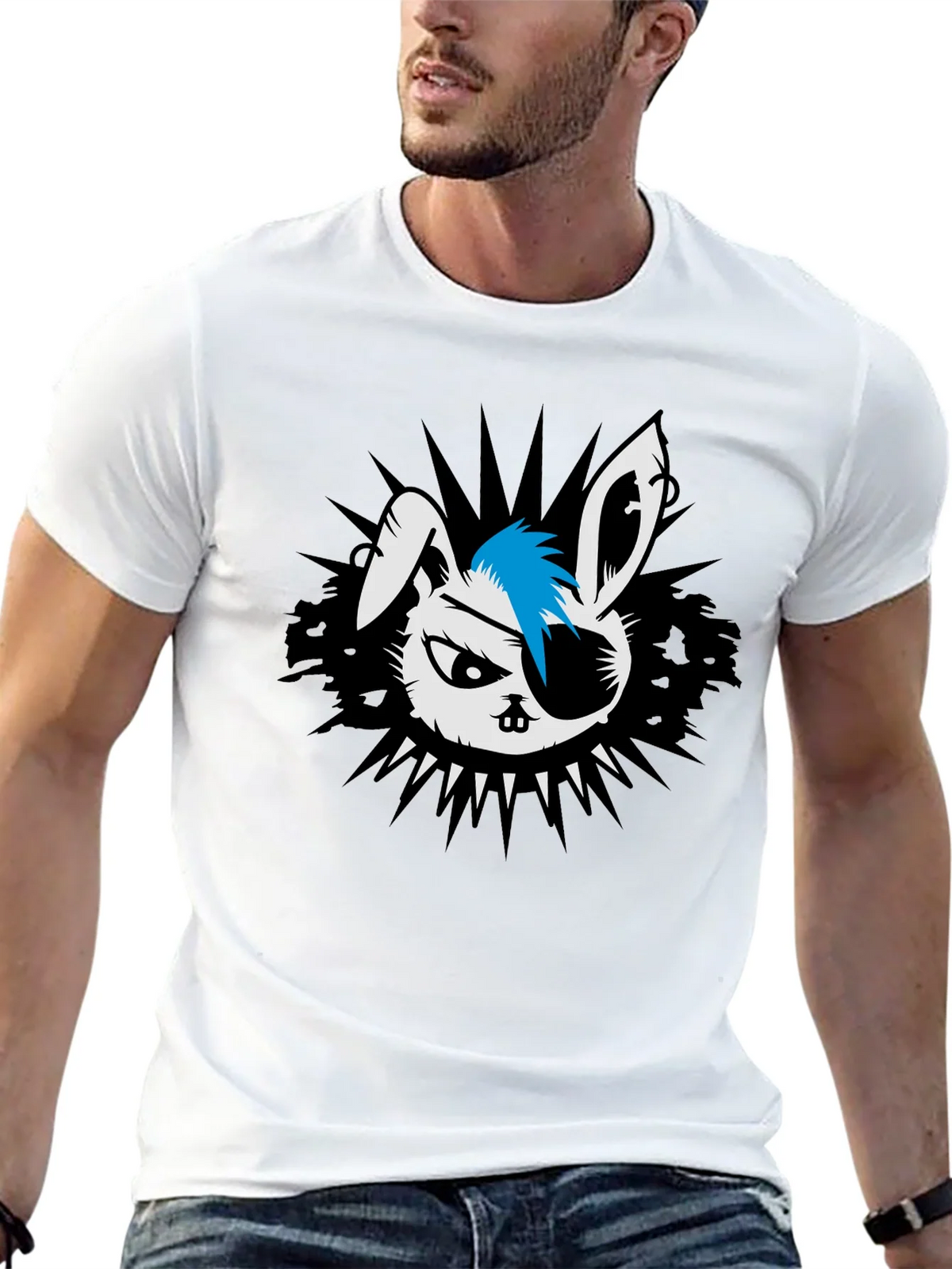 Punk Rock Rabbit Graphic T-Shirt product image 7
