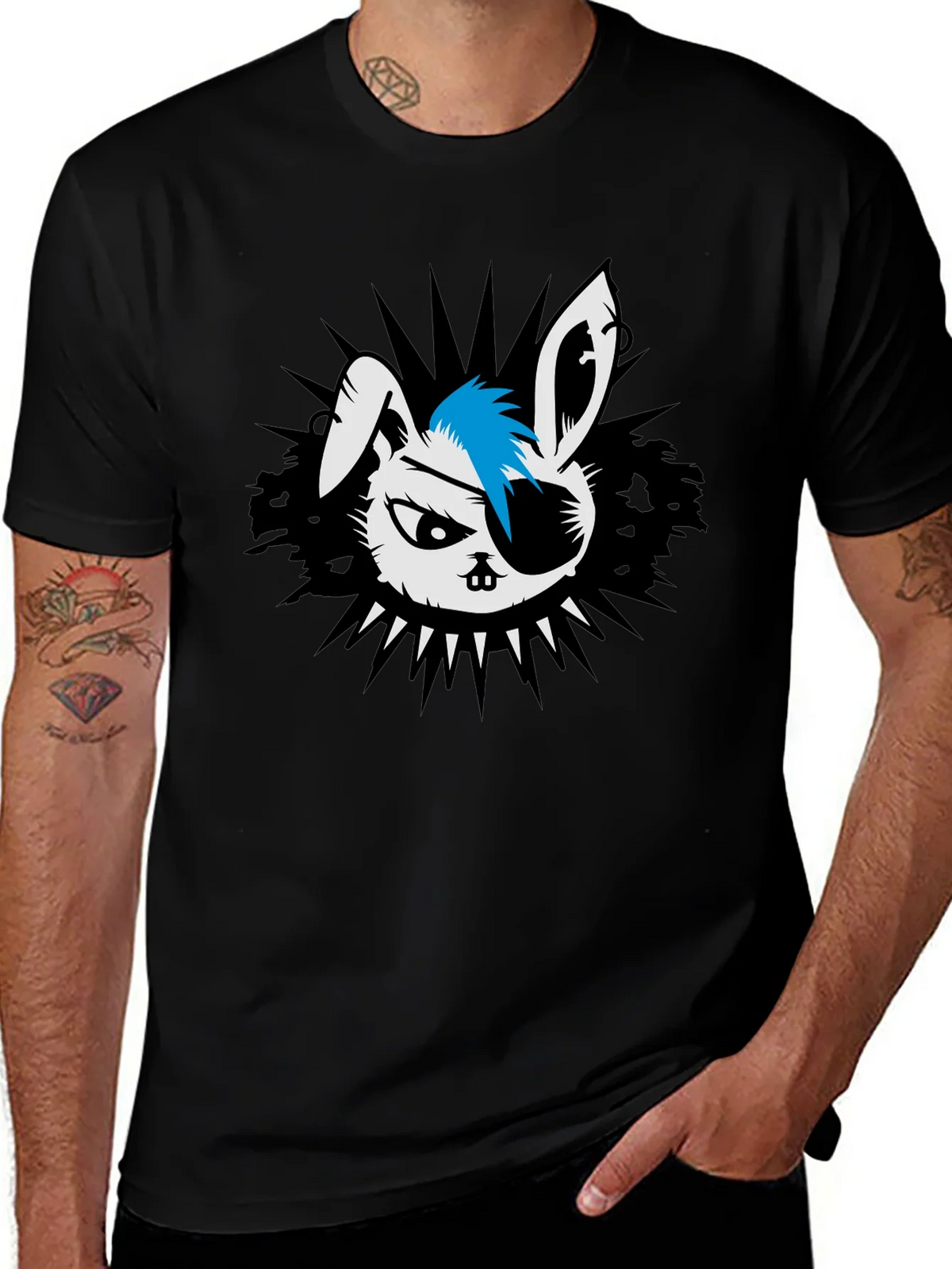 Punk Rock Rabbit Graphic T-Shirt product image 1