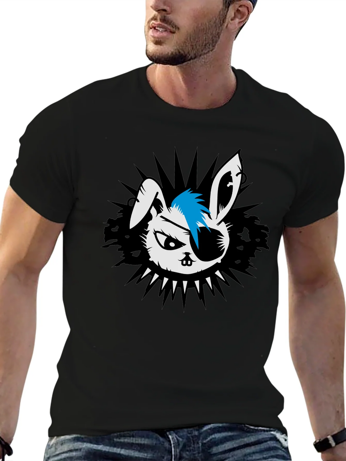 Punk Rock Rabbit Graphic T-Shirt product image 3