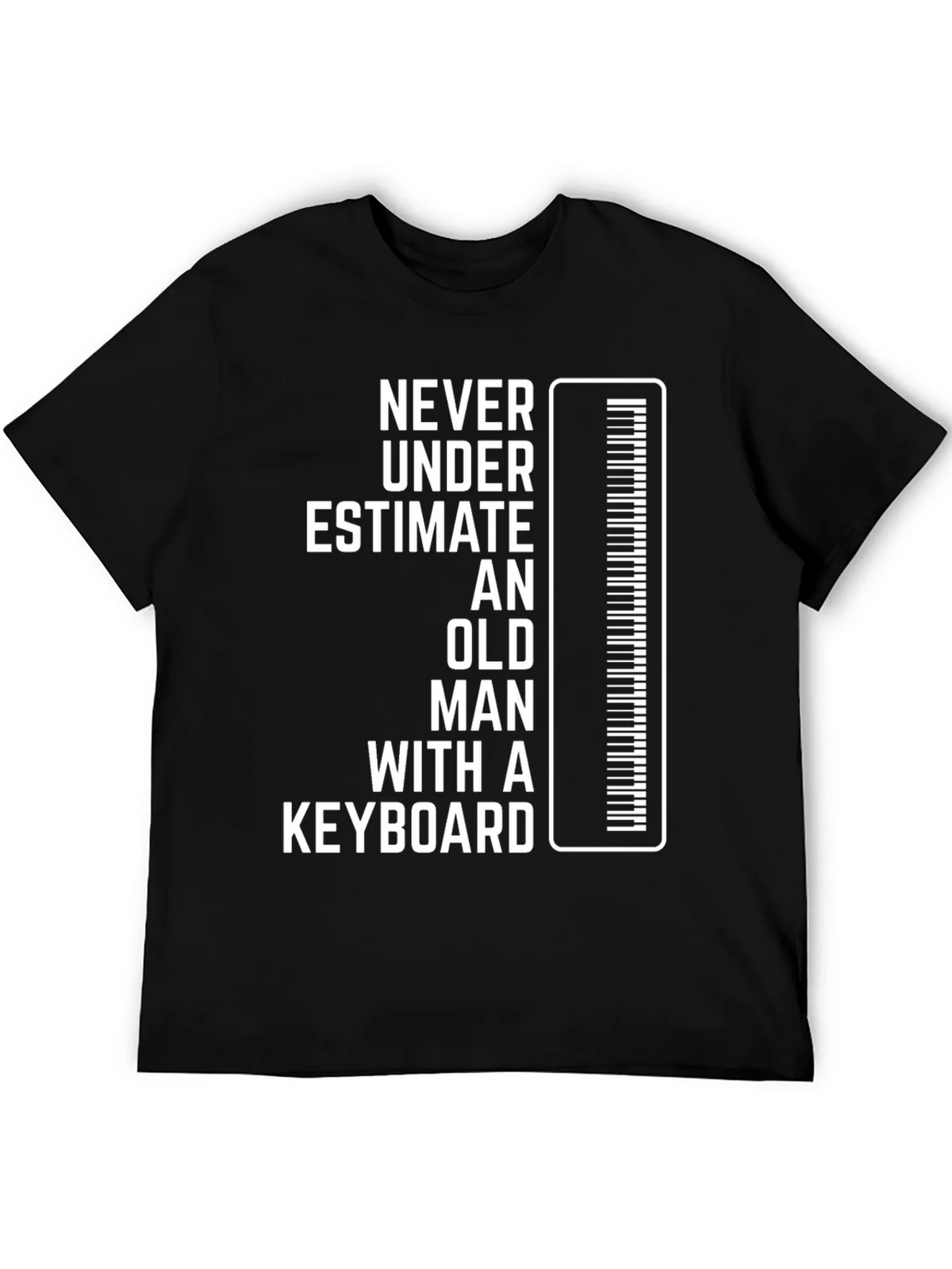 Never Underestimate Keyboard Old Man T-Shirt product image 4