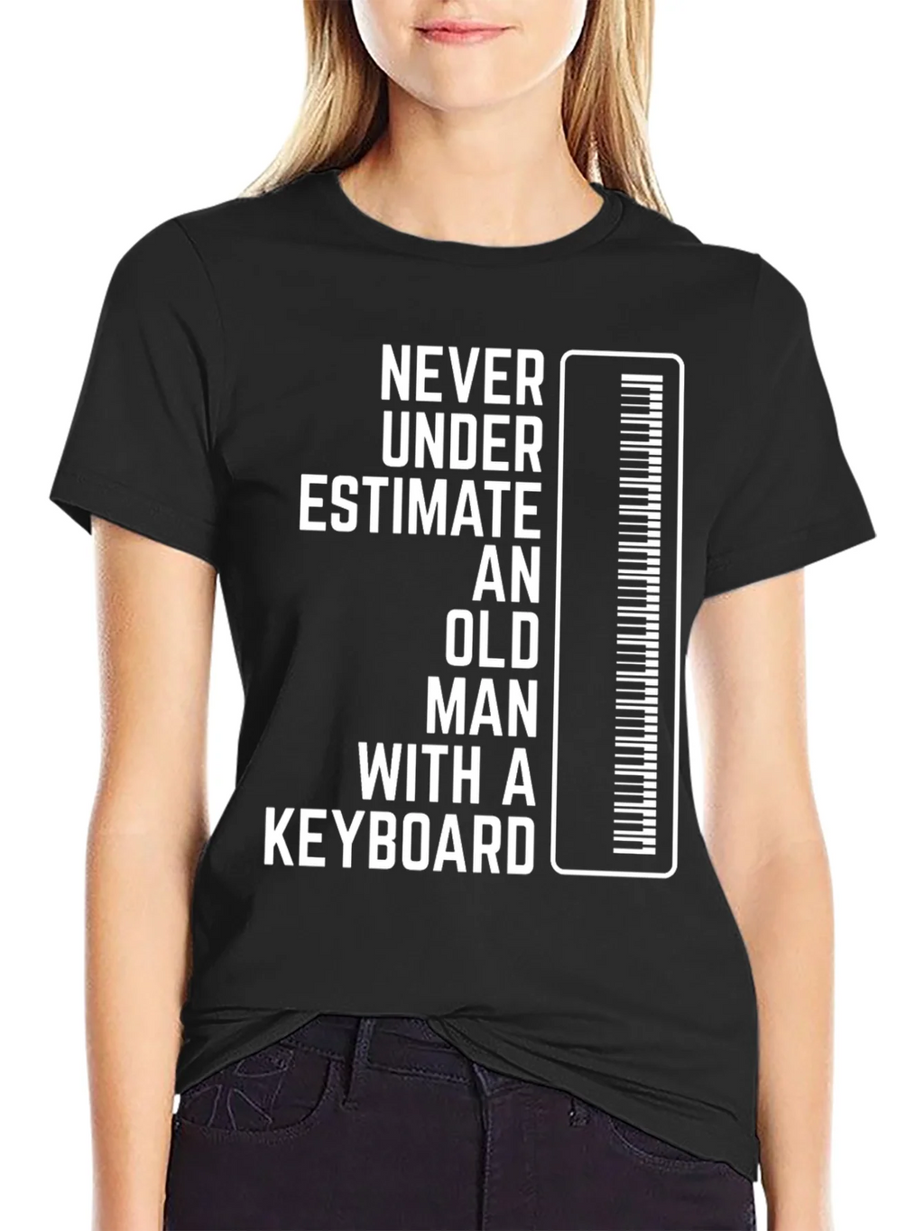 Never Underestimate Keyboard Old Man T-Shirt product image 2