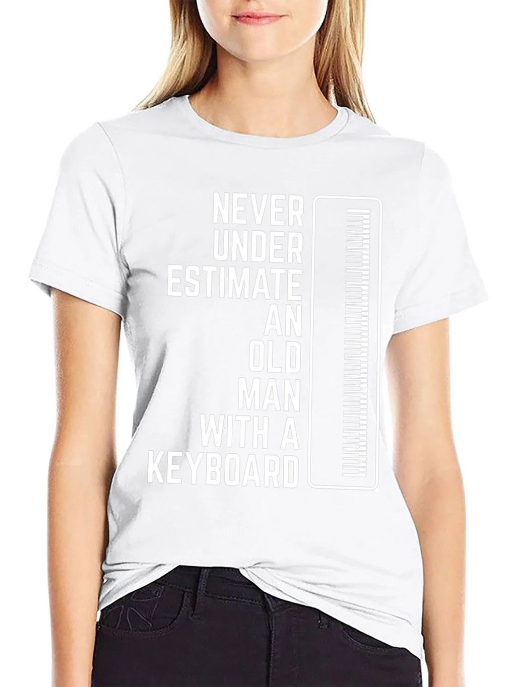Never Underestimate Keyboard Old Man T-Shirt product image 7