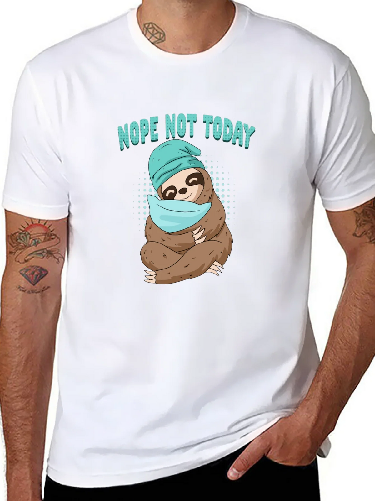 Nope Not Today Sloth T-Shirt product image 7