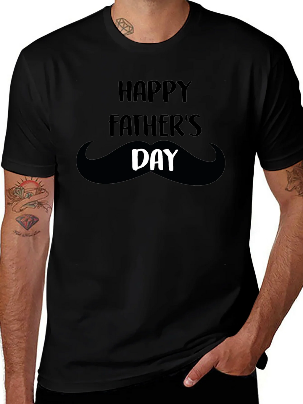 Happy Fathers Day Mustache T-Shirt product image 1