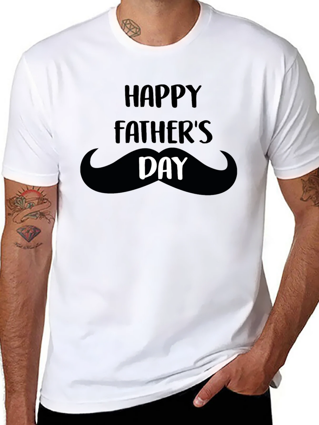 Happy Fathers Day Mustache T-Shirt product image 6