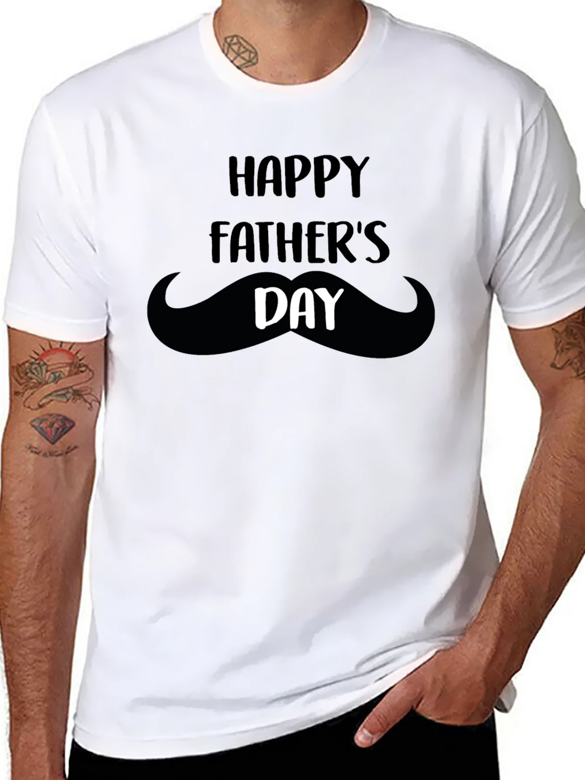 Happy Fathers Day Mustache T-Shirt product image 6