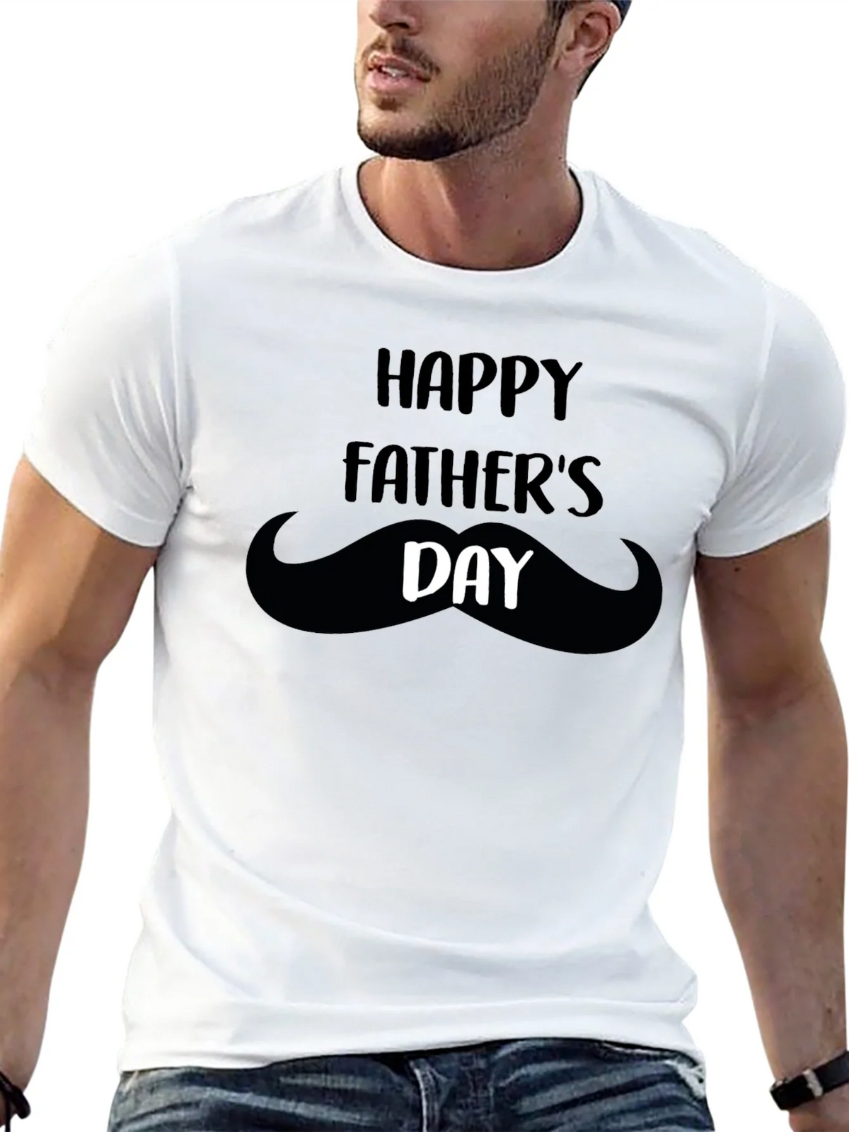 Happy Fathers Day Mustache T-Shirt product image 10