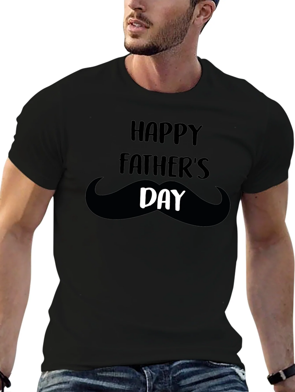 Happy Fathers Day Mustache T-Shirt product image 5